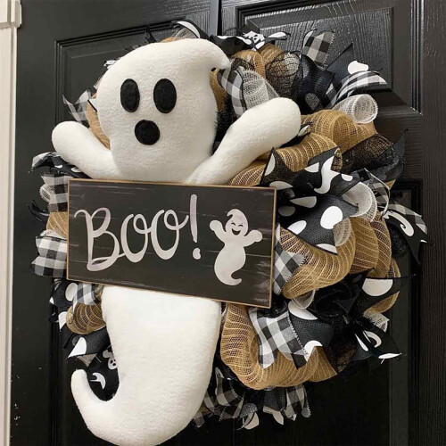 Fall Wreath Ghost Door Autumn Decor 1 Piece 1