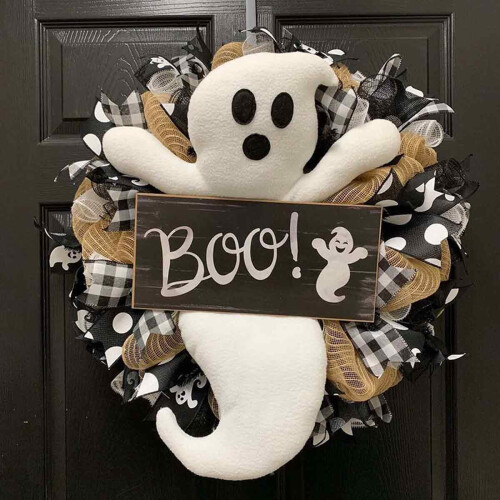 Fall Wreath Ghost Door Autumn Decor 1 Piece 2