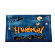 Halloween doormat anti-slip rubber with pumpkins witches