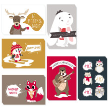 Christmas Greeting Card Set with Envelopes and Stickers