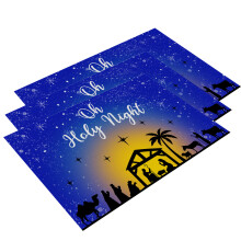 Christmas Linen Placemats Heat and Stain Resistant