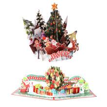 3D Christmas Tree Card with Envelope, Winter Holiday Design