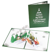 3D Pop-Up Christmas Card for Birthday and Holiday Greetings