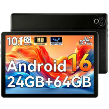 MUISOO Android 16 Tablet, 10 inch Tablet, 24GB RAM 64GB ROM(1TB TF Expand), Dual Cameras & Speakers, WiFi 6, BT5.4, 1280 * 800 IPS, 6000mAh, Gaming Le