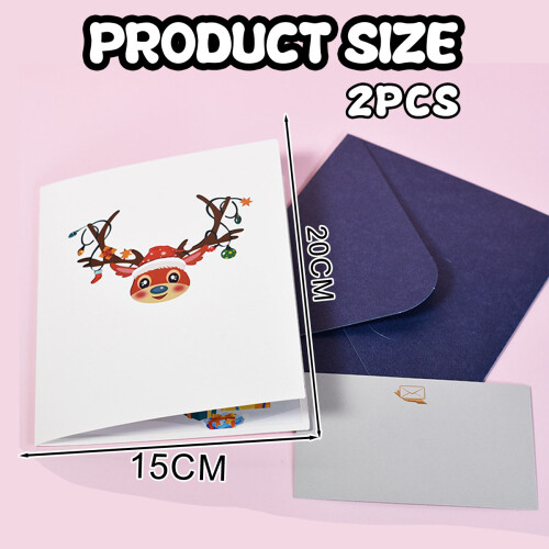3D Christmas Folding Card with Envelope Featuring Tree and 1