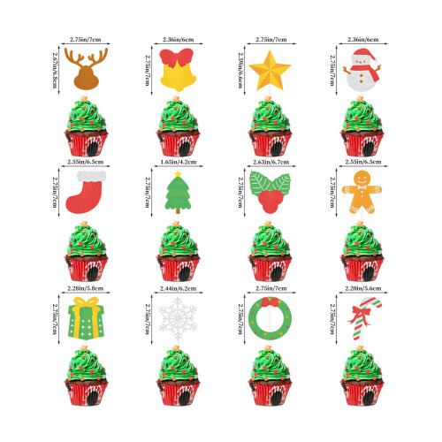 Christmas Cupcake Toppers Cartoon Set 2 1