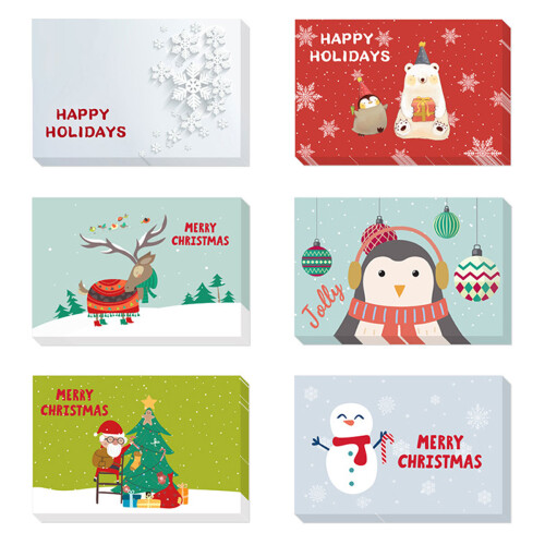 Christmas Cards with Envelopes Floral Gold Leaf Design