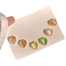 Silver Rotatable Cubic Stud Earrings Set for Women and Girls