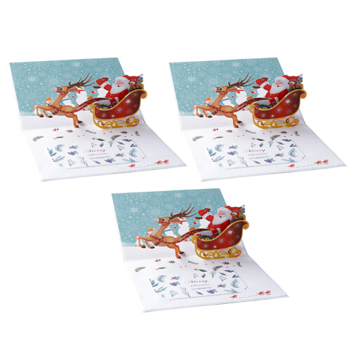 3D Christmas Card Handmade Pop-Up Xmas Tree Green