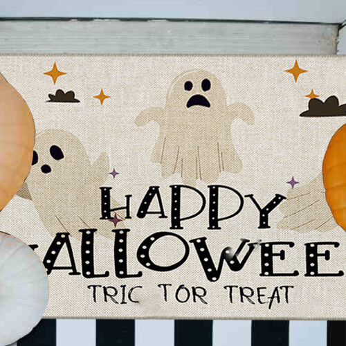 Halloween Welcome Mat Rubber Backing 18x28 Inch 1