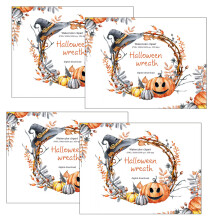 Halloween placemats set 4 pieces 30 cm washable