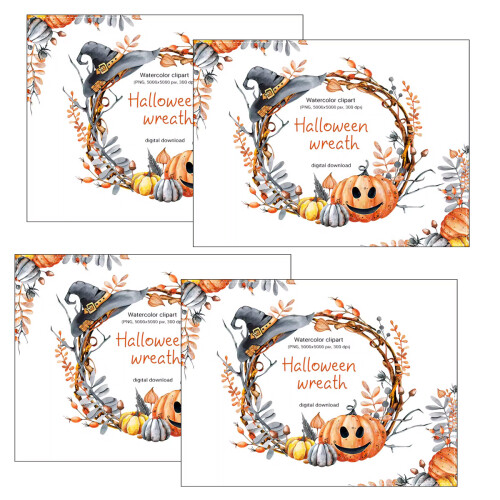 Halloween placemats set 4 pieces 30 cm washable