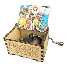 Wooden Music Box with Classical Carving Decoration