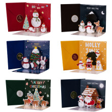 Christmas Cards with Floral Designs and 6 Envelopes