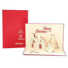 Paper Love Merry Christmas Pop-Up Card Handmade 3D