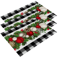 Christmas Linen Placemats Heat and Stain Resistant