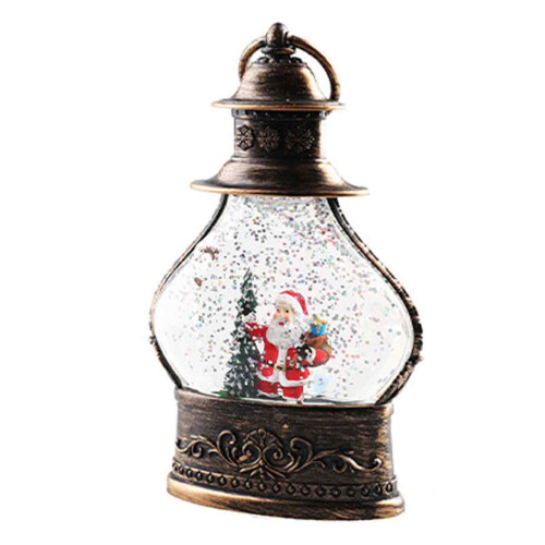 Christmas Snow Globe Lantern Cylinder Bronze 1 Pc
