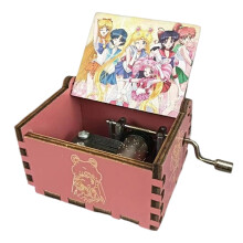Wooden Music Box with Classical Carving Decoration