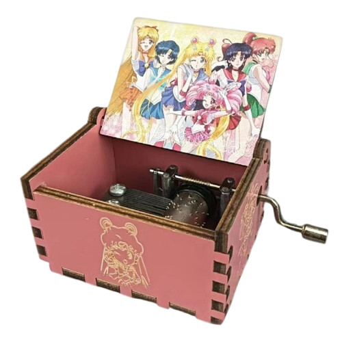 Wooden Music Box with Classical Carving Decoration