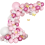 Pink and White Confetti Balloon Garland Arch 1