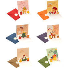 Christmas Cards with Floral Designs and 6 Envelopes