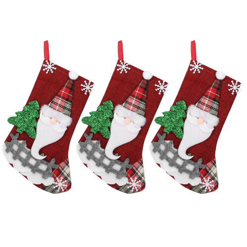 Christmas Stockings Set 3 Pcs Hanging Tree Decoration