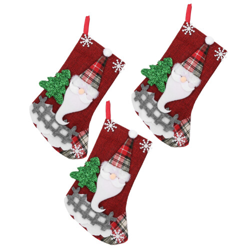 Christmas Stockings Set 3 Pcs Hanging Tree Decoration 2