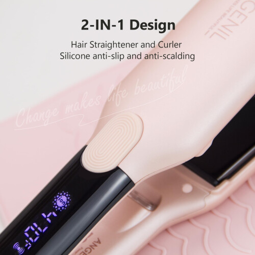 ANGENIL Professional Titanium Flat Iron Wide, Dual Voltage, Fast Heating 2