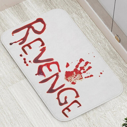 Halloween Bath Mat with Bloody Footprint Pattern 1