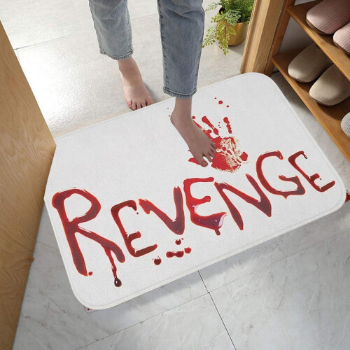 Halloween Bath Mat with Bloody Footprint Pattern 2