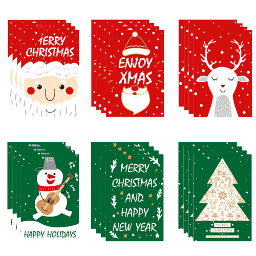 Christmas Card Set Gold Leaf 12 Cards