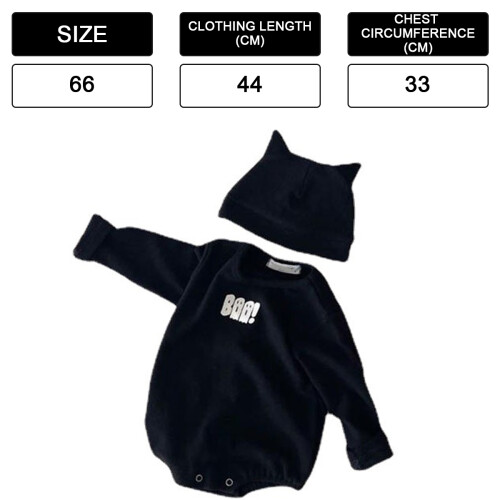 Newborn Boy Halloween Ghost Costume Bodysuit with Hat 1