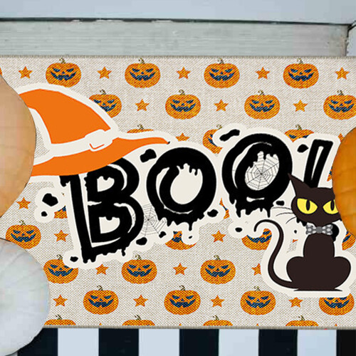 Halloween Welcome Mat Rubber Backing 18x28 Inch 1