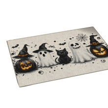 Halloween Welcome Mat Rubber Backing 18x28 Inch
