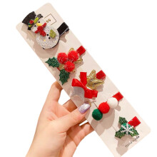 Christmas Ear Bow Headband Santa Claus Bobby Pin