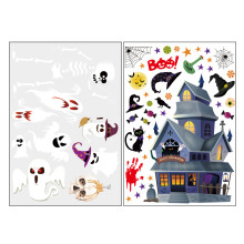 Halloween Gel Window Decals Pumpkin Witch Bat Spider