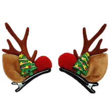 Christmas Hairpin with Reindeer Antlers and Tree Branches
