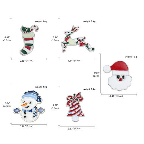 Christmas brooch snowflake candy cane snowman pin 1