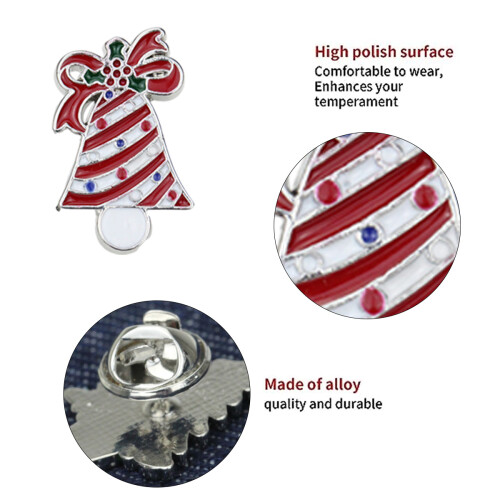 Christmas brooch snowflake candy cane snowman pin 2