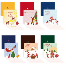 Christmas Cards with Floral Designs and 6 Envelopes