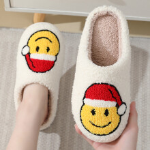 Christmas Elk Cotton Slippers for Men and Women, Plush