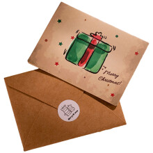 Vintage Christmas Bronzing Card with Envelope