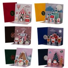 Christmas Cards with Floral Designs and 6 Envelopes