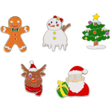 Christmas brooch snowflake candy cane snowman pin