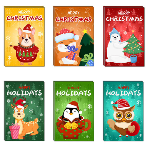 Christmas Greeting Card Set with Envelopes and Stickers