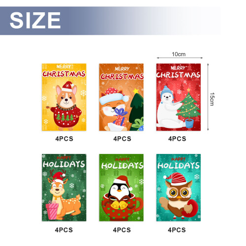Christmas Greeting Card Set with Envelopes and Stickers 1