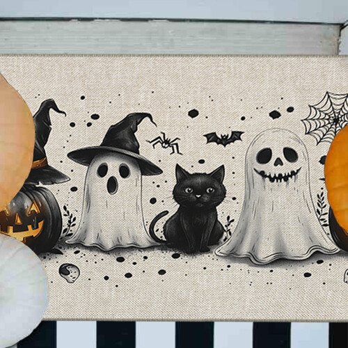 Halloween Welcome Mat Rubber Backing 18x28 Inch 1