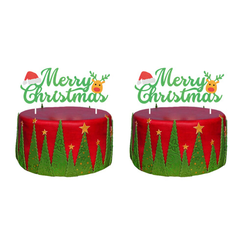 Christmas Cupcake Toppers Cartoon Set 2