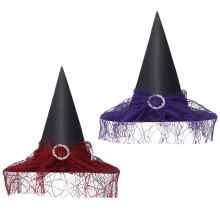 Halloween Witch Wizard Hat Wide Brim Pointed Cosplay