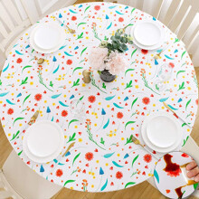 Fitted Tablecloth PVC Waterproof Oil-Proof Flannel Back